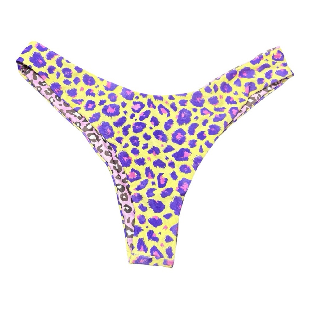 MOANA BIKINI Purple and Yellow Leopard Print Bikini Bottom - Picture 3 of 6